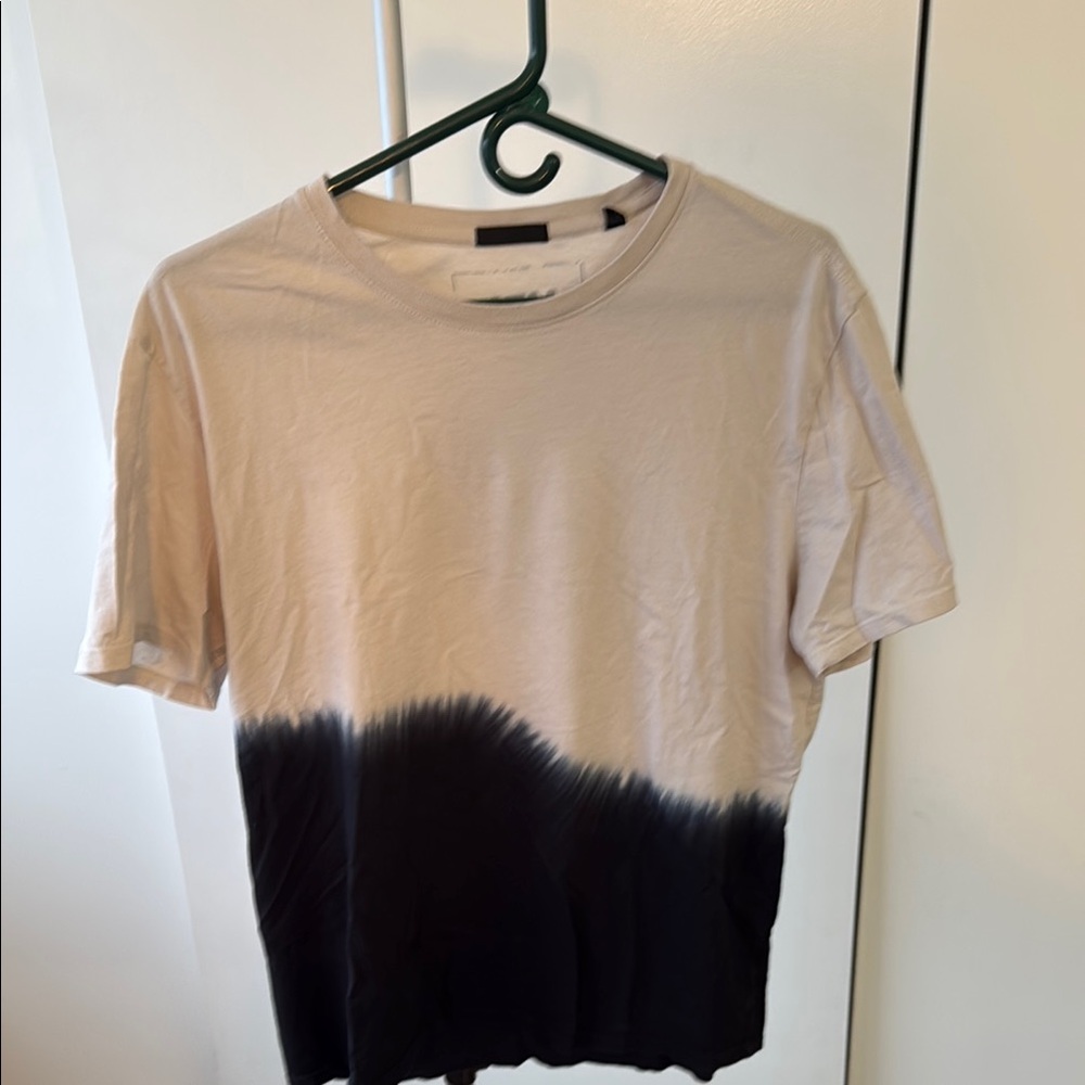 ATM Anthony Thomas Melillo Cream and White Graphic Short Sleeve Tee